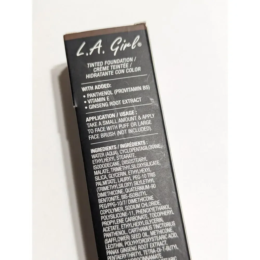 L.A. Girl‎ Tinted Foundation, Ebony Glm772, Buildable Natural Finish, 1 fl oz